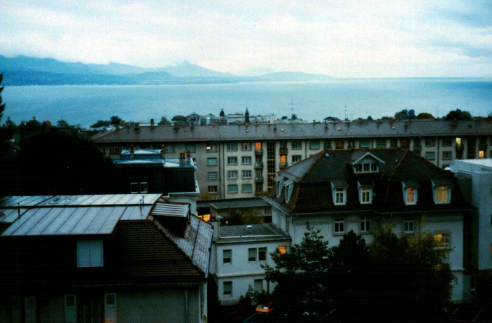The view from Lausanne across Lac Leman
