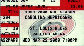 Hockey Ticket for the Hurricanes