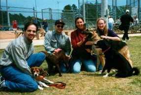 All of us with the dogs at Bark in the Park